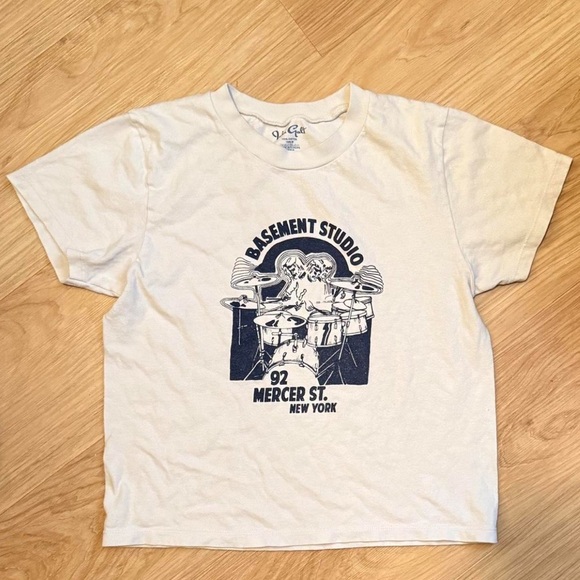 Brandy Melville Tops - Brandy Melville Cream Graphic Tee